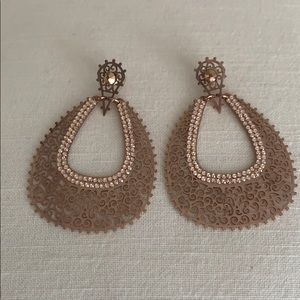 Rare Leetal Kalmanson, LK Designs, rose gold plated filigree earrings.